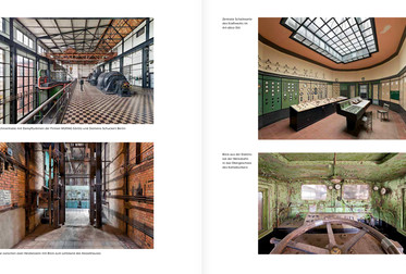 Kapitel 11, S. 78/79: Braunkohlekraftwerk des Elektrizitätsverbandes Gröba in Plessa, Maschinen- und Kesselhallen, Schaltwarte, Führerstand der Betriebsbahn Bild 8864