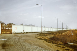 Hinterlandmauer an der Rudower Straße bei Waßmannsdorf (Bezirk Potsdam / DDR), 06.04.1990 Bild 6708